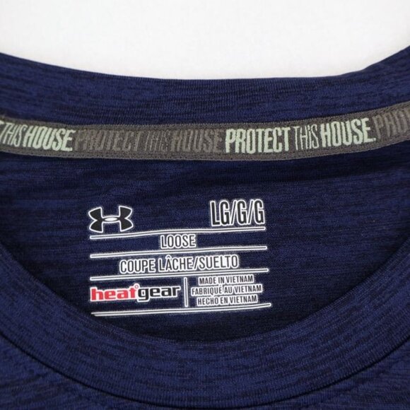 Notre Dame Under Armour Shirt Mens Large Blue HeatGear Loose Fit Performance - Picture 3 of 5